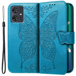 Pattintható tok a Motorola Moto G54 5G, Butterfly, kék