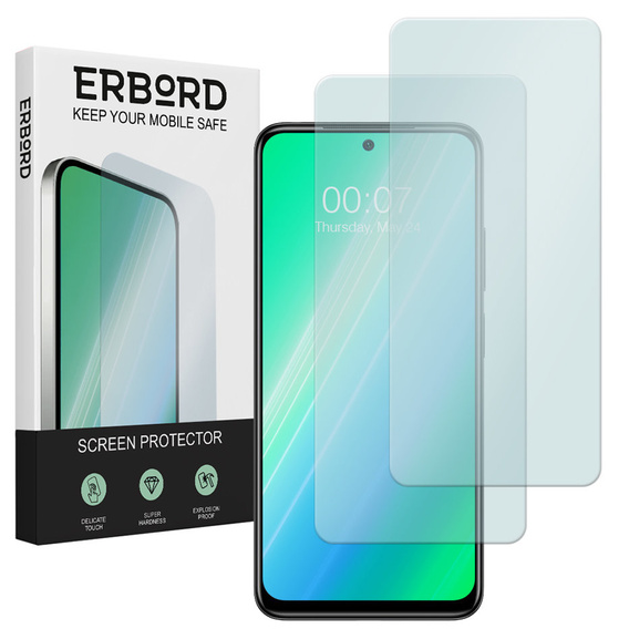 2x edzett üveg a Samsung Galaxy M53, ERBORD 9H Hard Glass a képernyőn