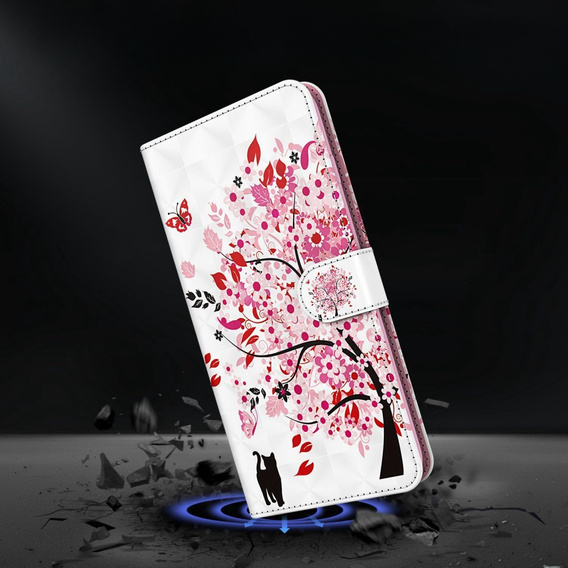 Pattintható tok a Oppo A17, Wallet Light Spots Decor, tree, fehér