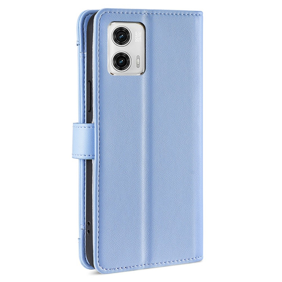 Pattintható tok a Motorola Moto G73 5G, Wallet Zipper Pocket, kék