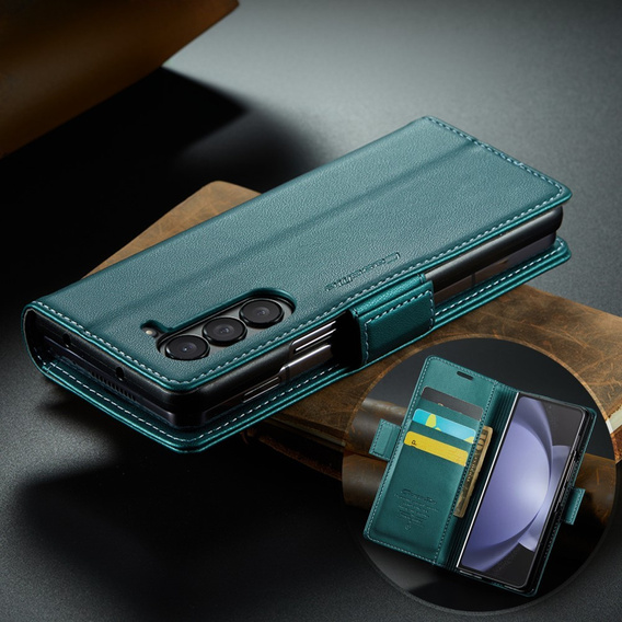 CASEME flip tok Samsung Galaxy Z Fold6 5G, Litchi Wallet, zöld