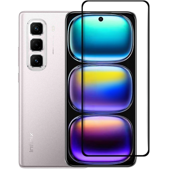 3D edzett üveg Infinix Hot 50 Pro+ 4G készülékhez, fekete keret