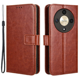 Pattintható tok a Honor Magic 6 Lite 5G, Crazy Horse Wallet, barna