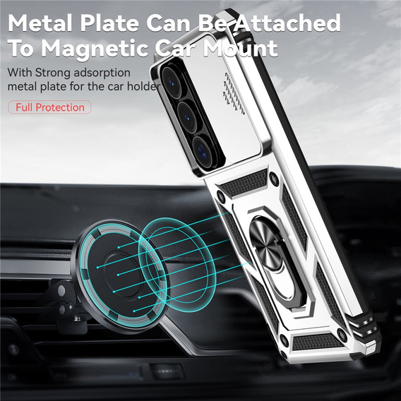 Páncélozott tok állvánnyal és lencsefedéllel a Samsung Galaxy S26 Ultra készülékhez