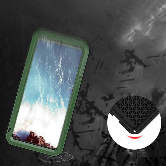 Love Mei Telefontok a Samsung Galaxy S20 Plus, armored with glass, zöld