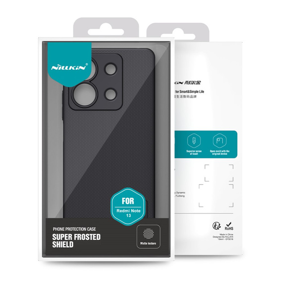 NILLKIN tok Xiaomi Redmi Note 13 5G, Super Frosted Shield Case, fekete
