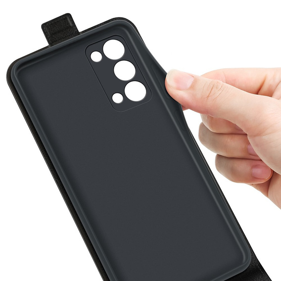 Pattintható tok a Oppo Reno6 Pro 5G, Flip, fekete