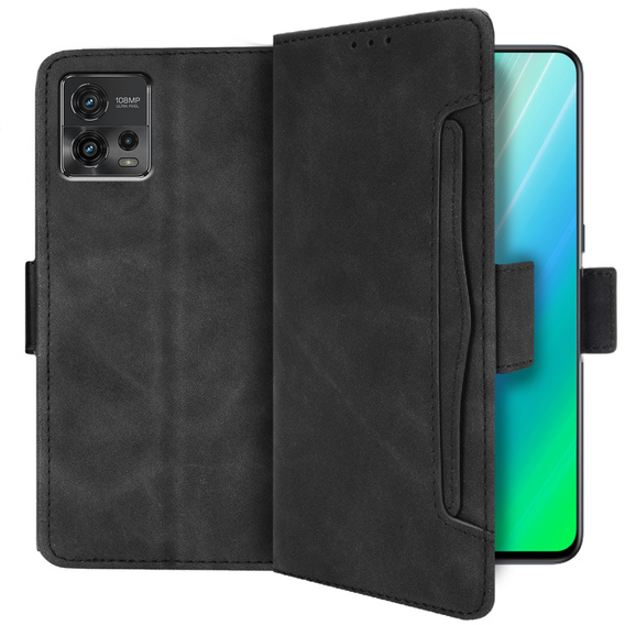 Pattintható tok a Motorola Moto G72 4G, Card Slot, fekete