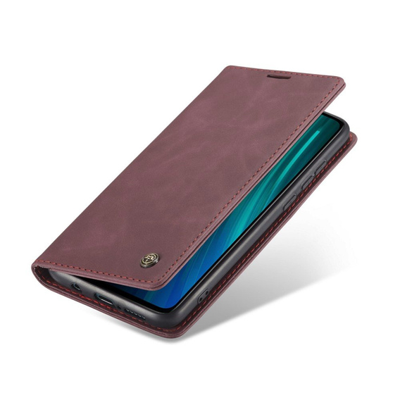 CASEME tok Xiaomi Redmi Note 8 Pro, Leather Wallet Case, piros