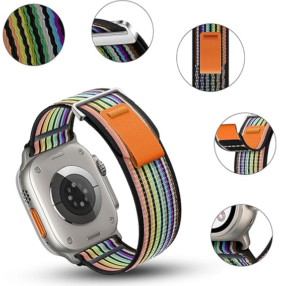 Nylon szíj az Apple Watch 1/2/3/4/4/5/6/7/8/9/10/SE/Ultra/Ultra 2 42/44/45/49MM órához