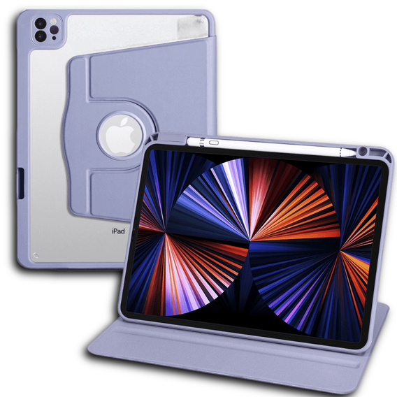 Tok iPad Pro 11" 2022/2021/2020 (4/3/2 gen.), tolltartóval, 360°-os forgatható, lila