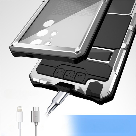 Páncélozott tok a Samsung Galaxy S24 Ultra, R-JUST, ezüst