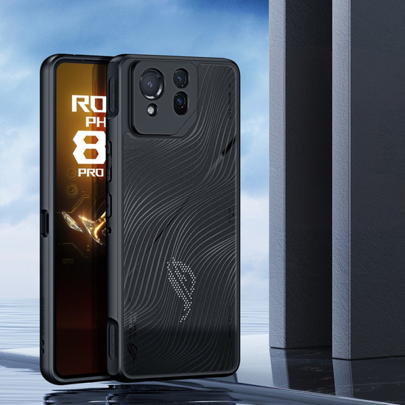 DuxDucis tok ASUS ROG Phone 8 Pro, Aimo case, átlátszó / fekete