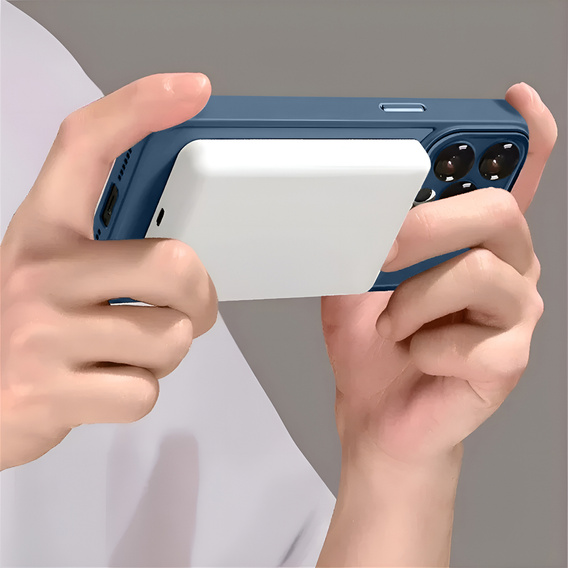 Tok iPhone 16 Pro-hoz, MagSafe, ERBORD Matt Case, tengerészkék + képernyőüveg