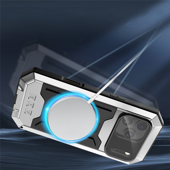 R-JUST páncélozott tok képernyővédővel és állvánnyal iPhone 17 Pro Max készülékhez