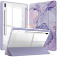 Tok Samsung Galaxy Tab S10 FE+ Plus, Smartcase Hybrid, tolltartó résszel, Marble lila