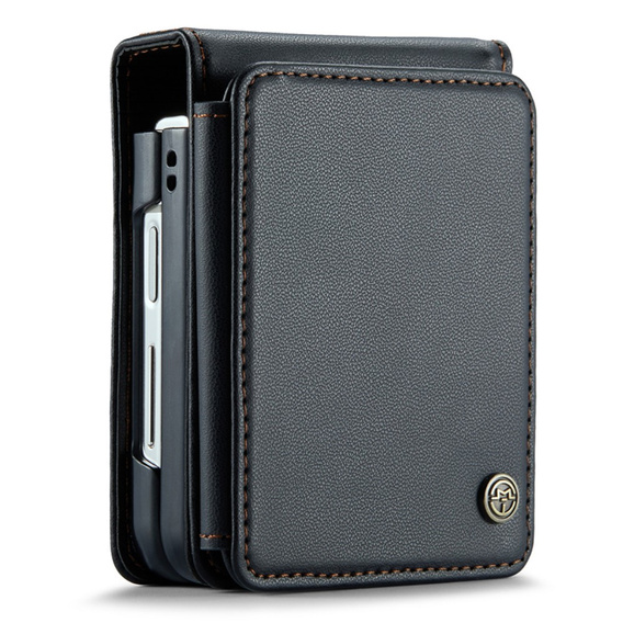 CASEME flip tok Samsung Galaxy Z Flip5 5G, Litchi Wallet, fekete
