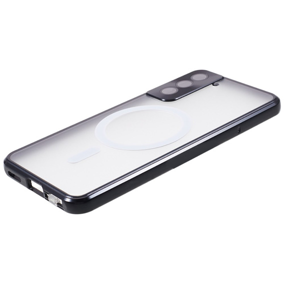 Magnetic Dual Glass MagSafe tok Samsung Galaxy S22, fekete