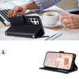 Flap tok Samsung Galaxy S25 Ultra, Rhombus Crossbody Leather, fekete