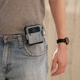 Páncélozott tok Samsung Galaxy Z Flip 4 5G készülékhez, Dexnor Clip Holder, sötétkék színű