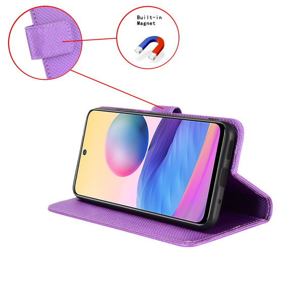 Pattintható tok a Oppo A38 4G / Oppo A18 4G, Wallet Smart Magnet, lila