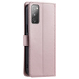 Flap tok Samsung Galaxy S20 FE, Rhombus Crossbody Leather, rózsaszín rose gold