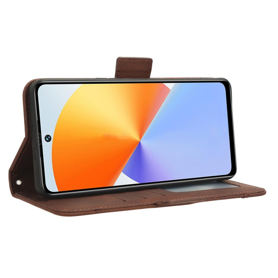 Pattintható tok a Infinix Note 30 VIP, Card Slot, barna
