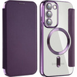 Pattintható tok a Samsung Galaxy S23, Wallet, MagSafe, lila