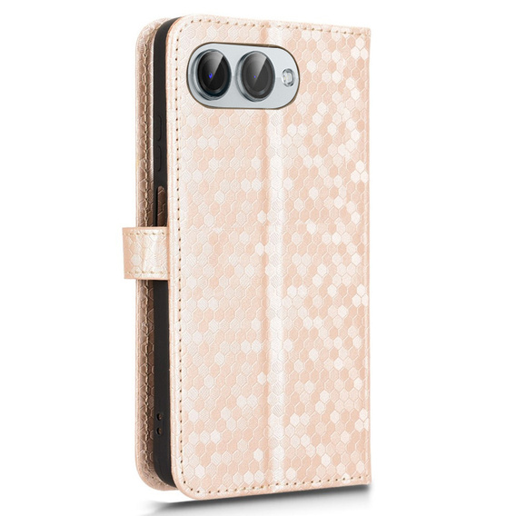 Flap tok T Phone 3 5G, Wallet Rhombus, arany