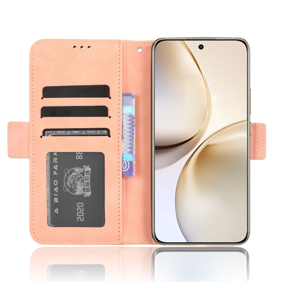 Pattintható tok a Realme 14 Pro+ 5G, Card Slot, rózsaszín