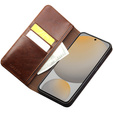 Flip tok Samsung Galaxy S25 FE, QIALINO Leather Wallet, barna