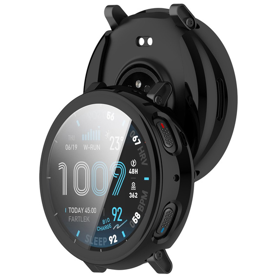 2 az 1-ben tok képernyővédővel Amazfit Active Max készülékhez, fekete