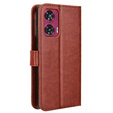 Pattintható tok a Motorola Edge 50 Fusion 5G, Crazy Horse Wallet, barna