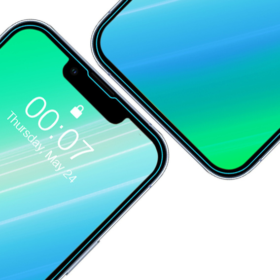 2x edzett üveg a iPhone 14 Plus, ERBORD 9H Hard Glass a képernyőn