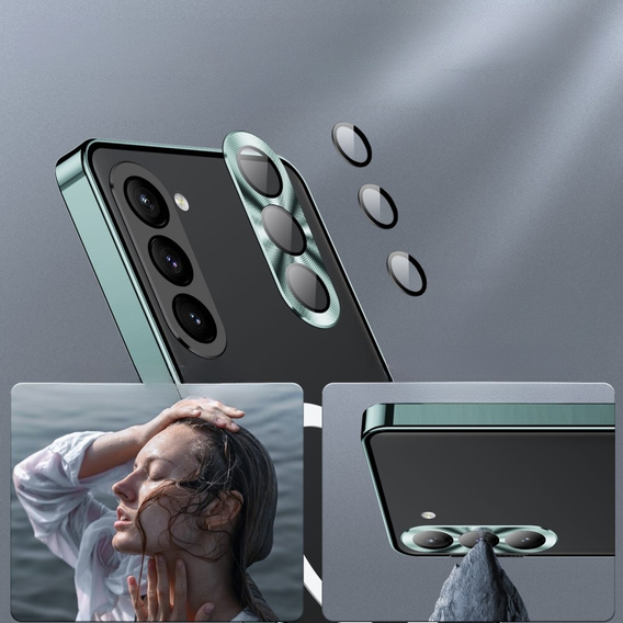 Kameravédő tok Samsung Galaxy S23, CamShield MagSafe, átlátszó / zöld