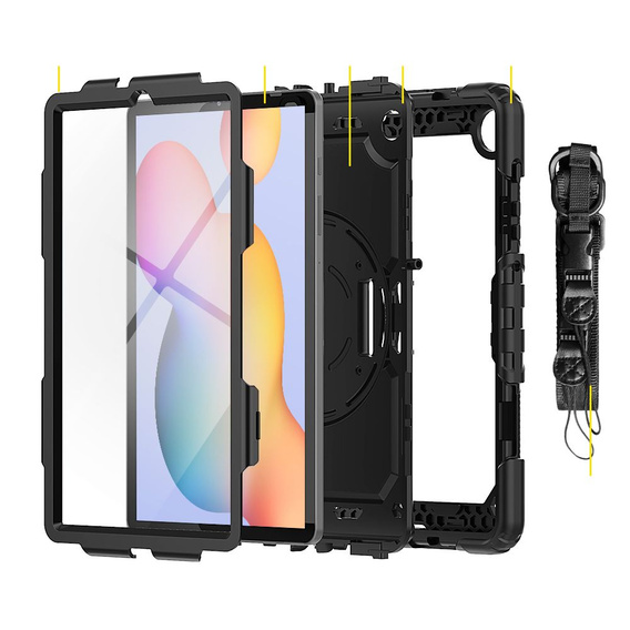 Páncélozott tok Samsung Galaxy Tab S6 Lite 2020 P610/P615 / S6 Lite 2022 10.4 iPad Pro 12.9 1, védő 360, hely a tollnak, kék