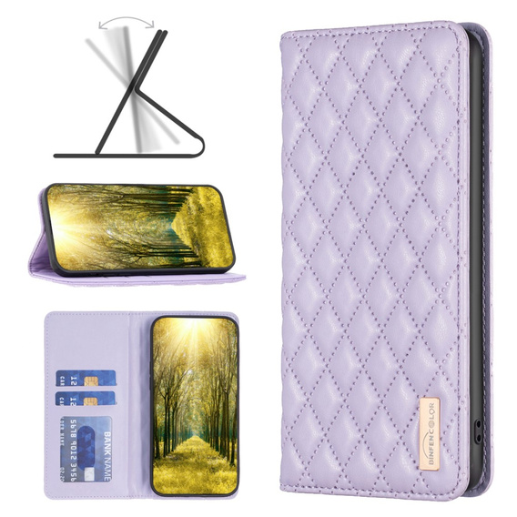 Pattintható tok a Xiaomi Redmi Note 13 5G, Wallet, BINFEN COLOR, lila