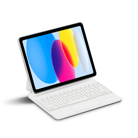 Billentyűzet tok iPad 10.9" 2022 (10 gen.) / iPad 11" 2025 A16 (11 gen.), Magnetic Keyboard Touchpad, fehér