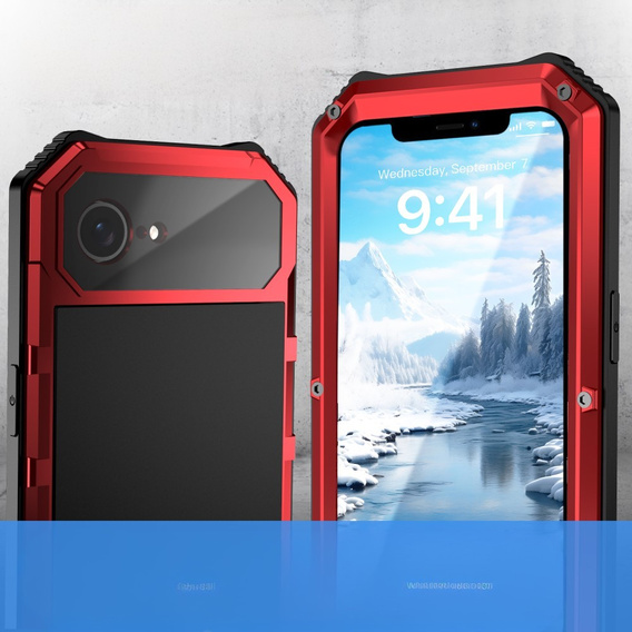 Páncélozott tok a iPhone 16E, R-JUST, piros