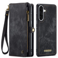 CASEME tok Samsung Galaxy A56 5G, Retro Leather Wallet, szíjjal, fekete