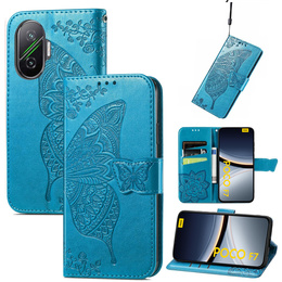 Pattintható tok a Xiaomi Poco F7, Butterfly, kék