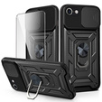 Páncélozott tok iPhone 16E, CamShield Slide, fekete + edzett üveg 9H