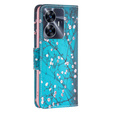 Pattintható tok a Realme C55, Wallet, Sakura, kék