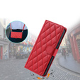 Flap tok Samsung Galaxy A55 5G, Rhombus Crossbody Leather, piros