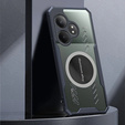 Tok Realme GT 6 / 6T, mágneses lemezzel, átlátszó / fekete
