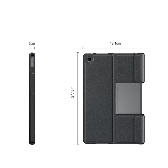 Tok + billentyűzet Lenovo Tab Plus, fekete