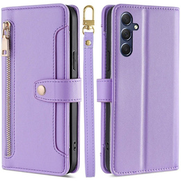 Pattintható tok a Samsung Galaxy A16, Wallet Zipper Pocket, lila
