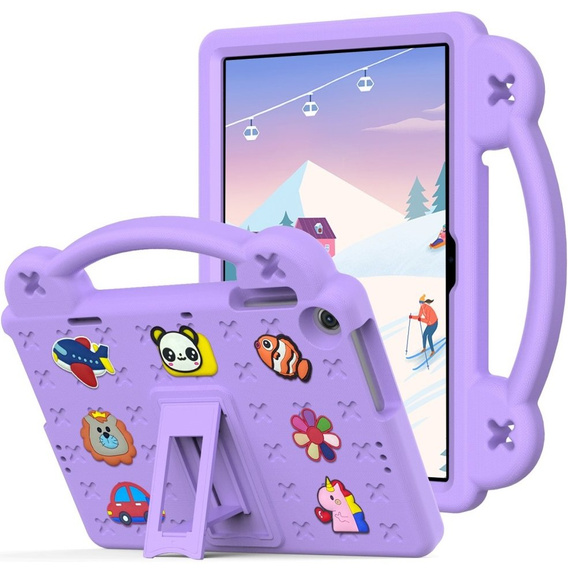 Gyermek tok Lenovo Tab M10 10.1 Gen 3 TB-328FU/TB-328XU, Cute Patterns, állvánnyal, lila