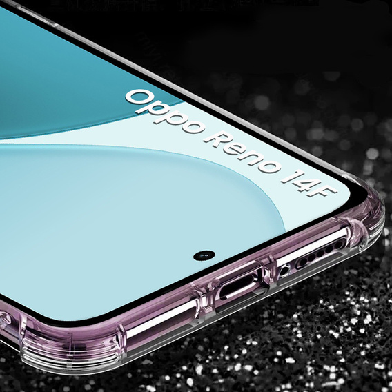 Tok Oppo Reno 14F, megerősített, kameravédelemmel, átlátszó