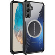Tok Samsung Galaxy M35, mágneses lemezzel, átlátszó / fekete